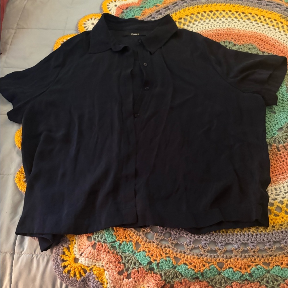 Washable silk blouse from Quince size xl